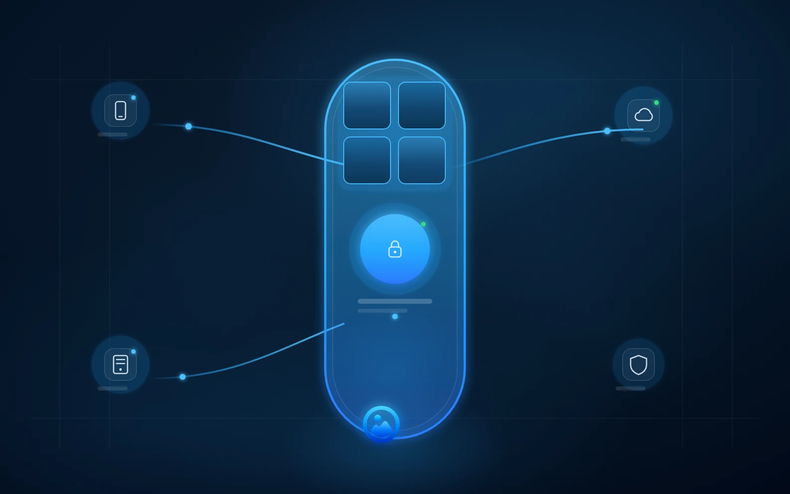 Family photos locked inside an encrypted AllPicture vault connected only to trusted personal devices